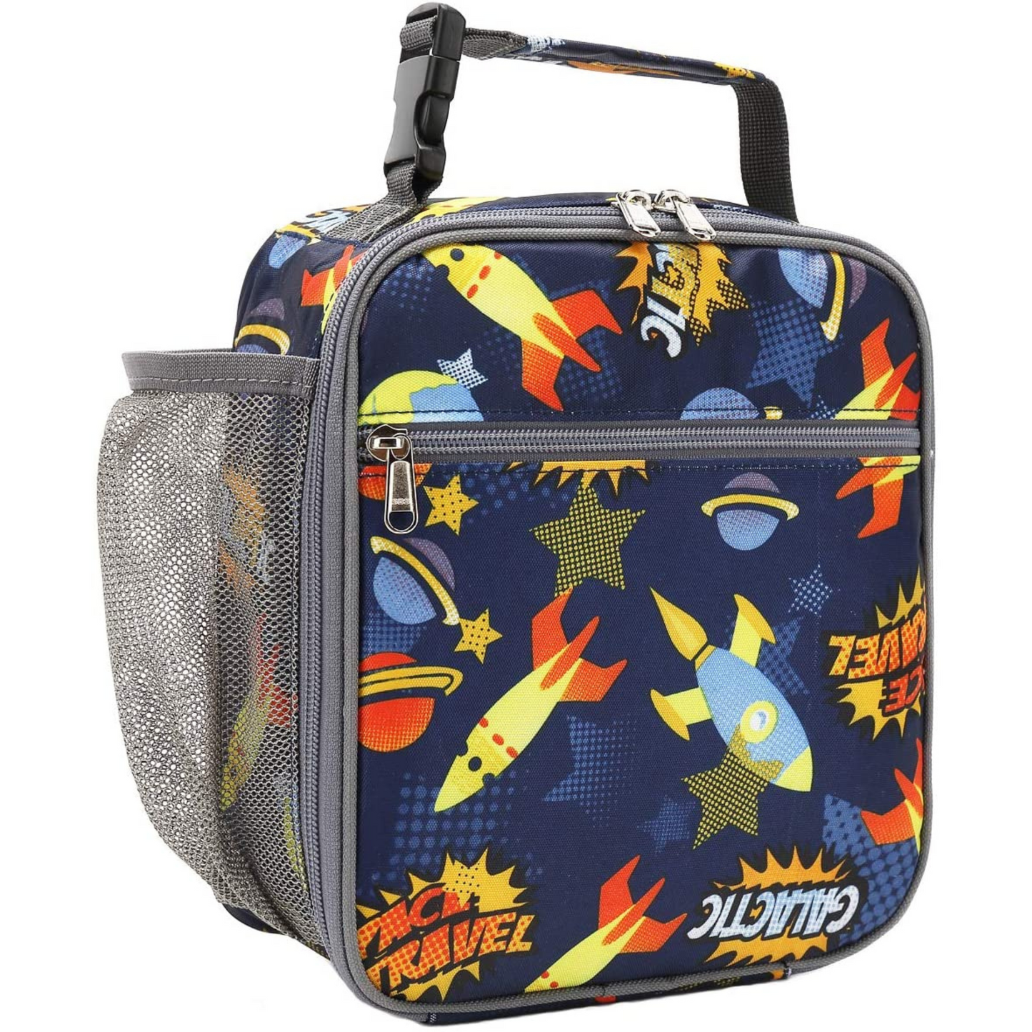 Snack Attack Space Rocket Insulated Lunch Bag (Blue)