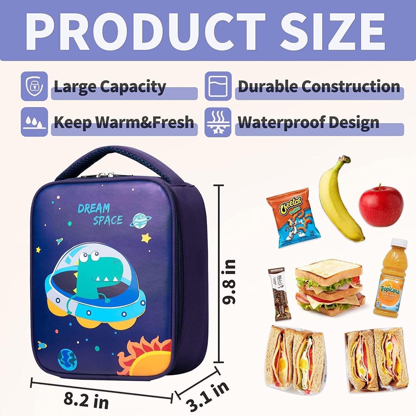 Snack Attack Dino Space Insulated Lunch Bag