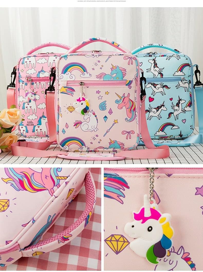Snack Attack Pink Unicorn Insulated Lunch Bag for Kids