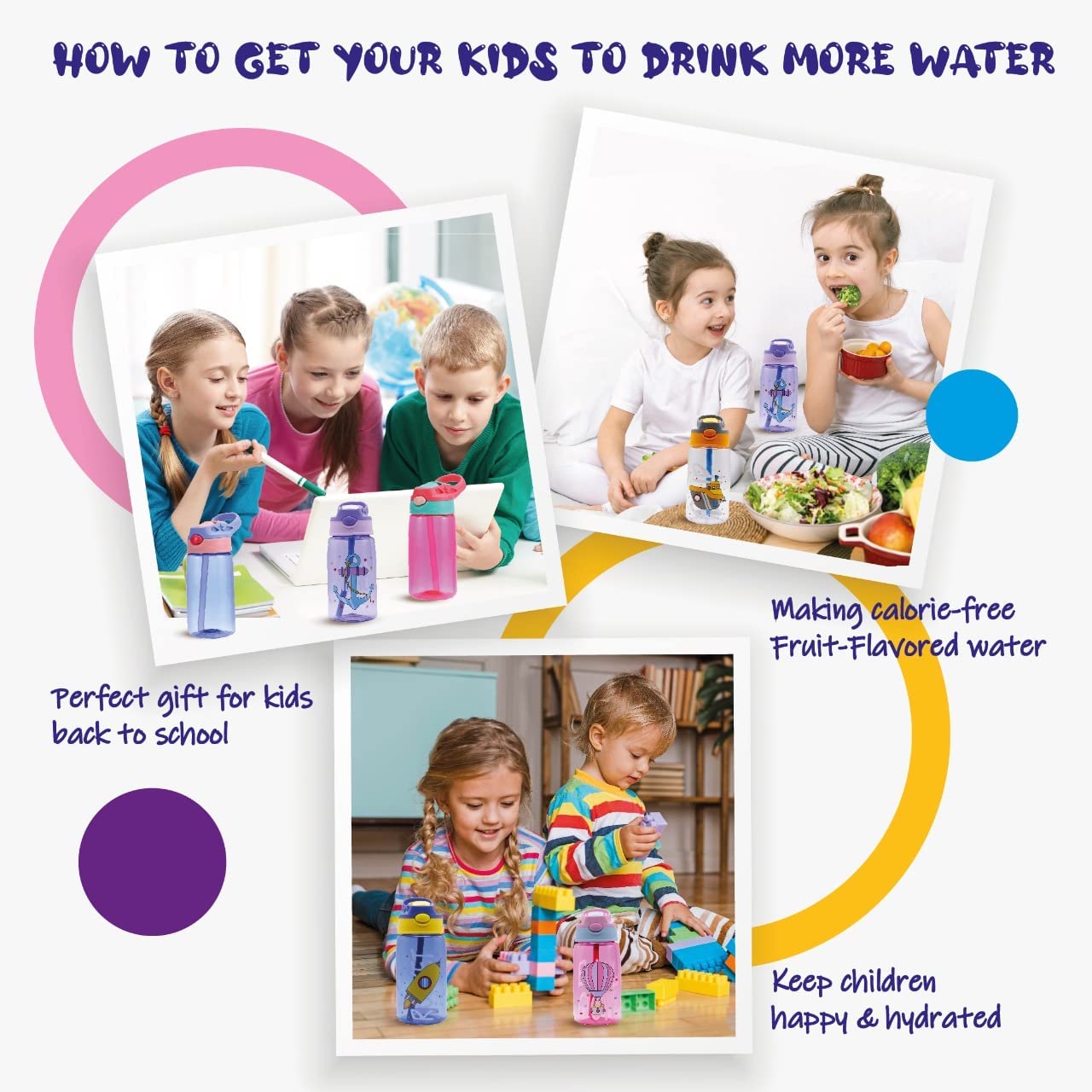 Snack Attack Rocket Blue Water Bottle - 480mL