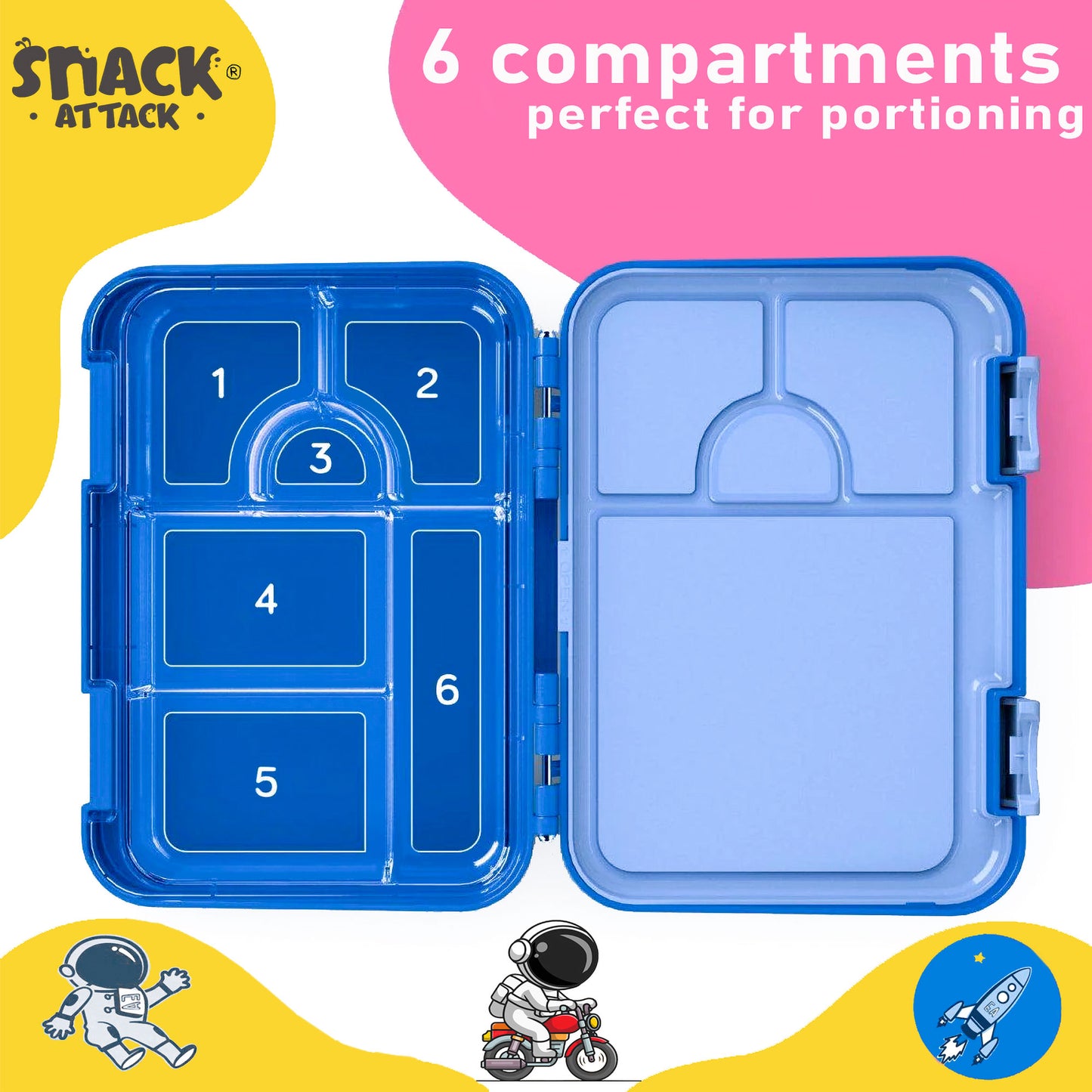 Snack Attack Blue Monster Truck Kids Lunch Box