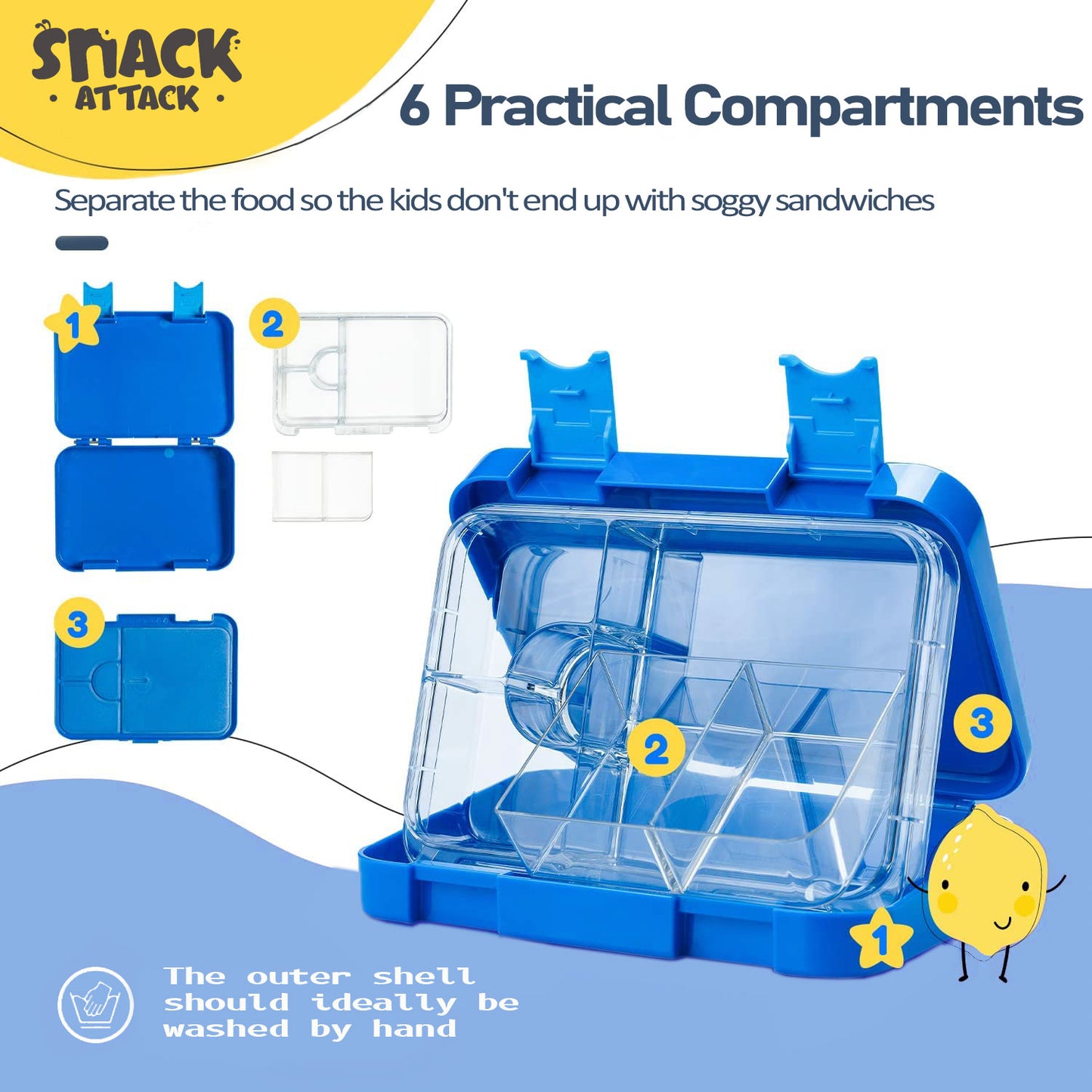 Snack Attack Blue Monster Truck Kids Lunch Box