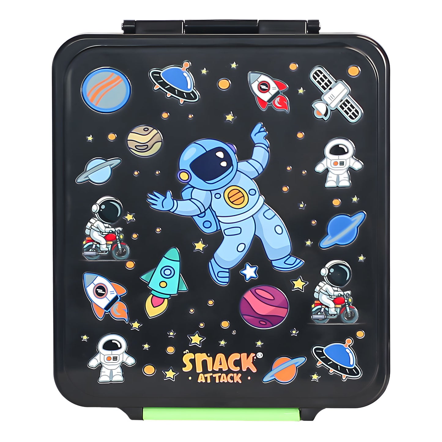 SA Bento Lunch Box for Kids school with 9.7oz Soup thermos Jar Black Astro)