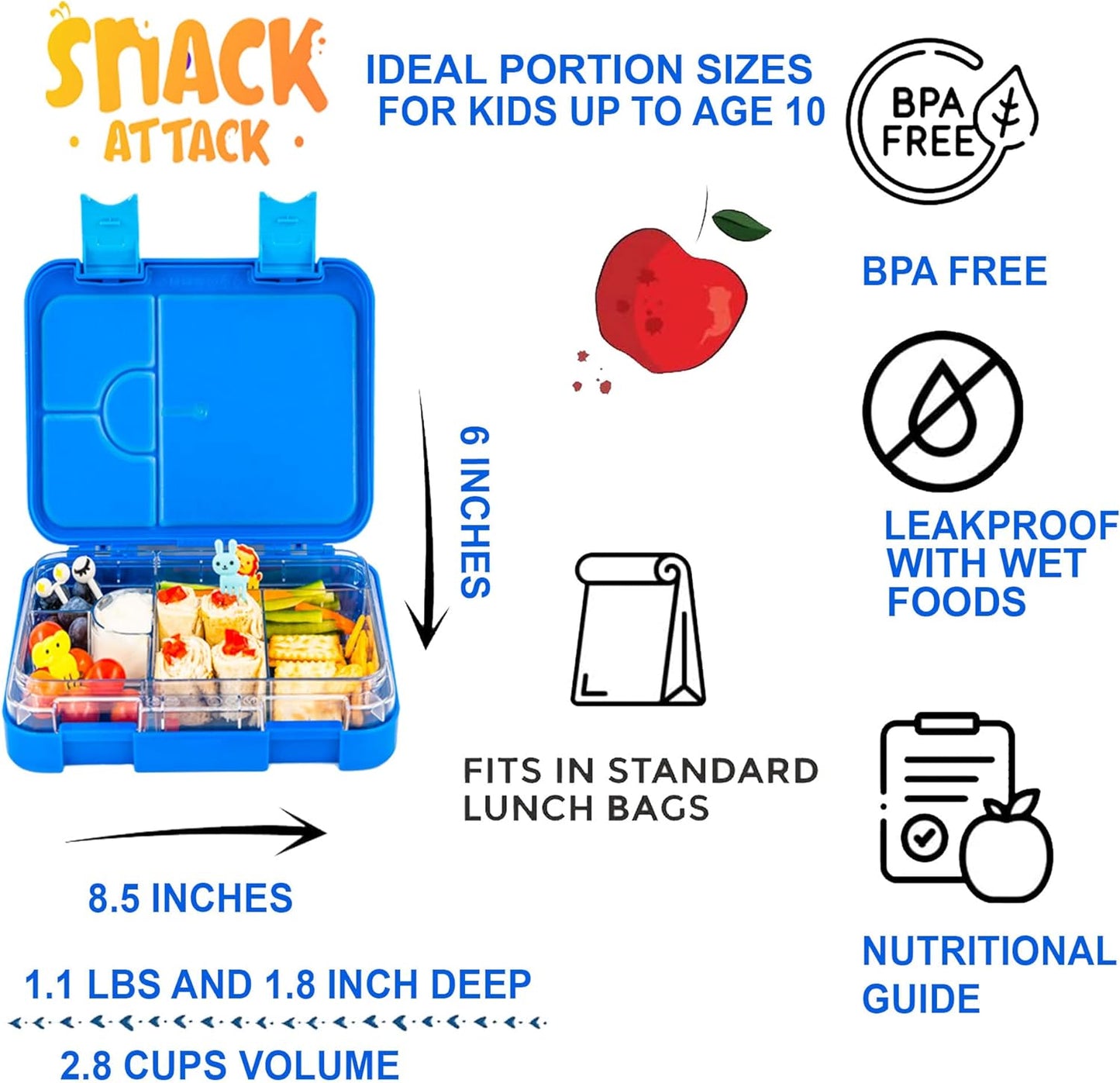 Snack Attack™ Kids Bento Box Monster theme