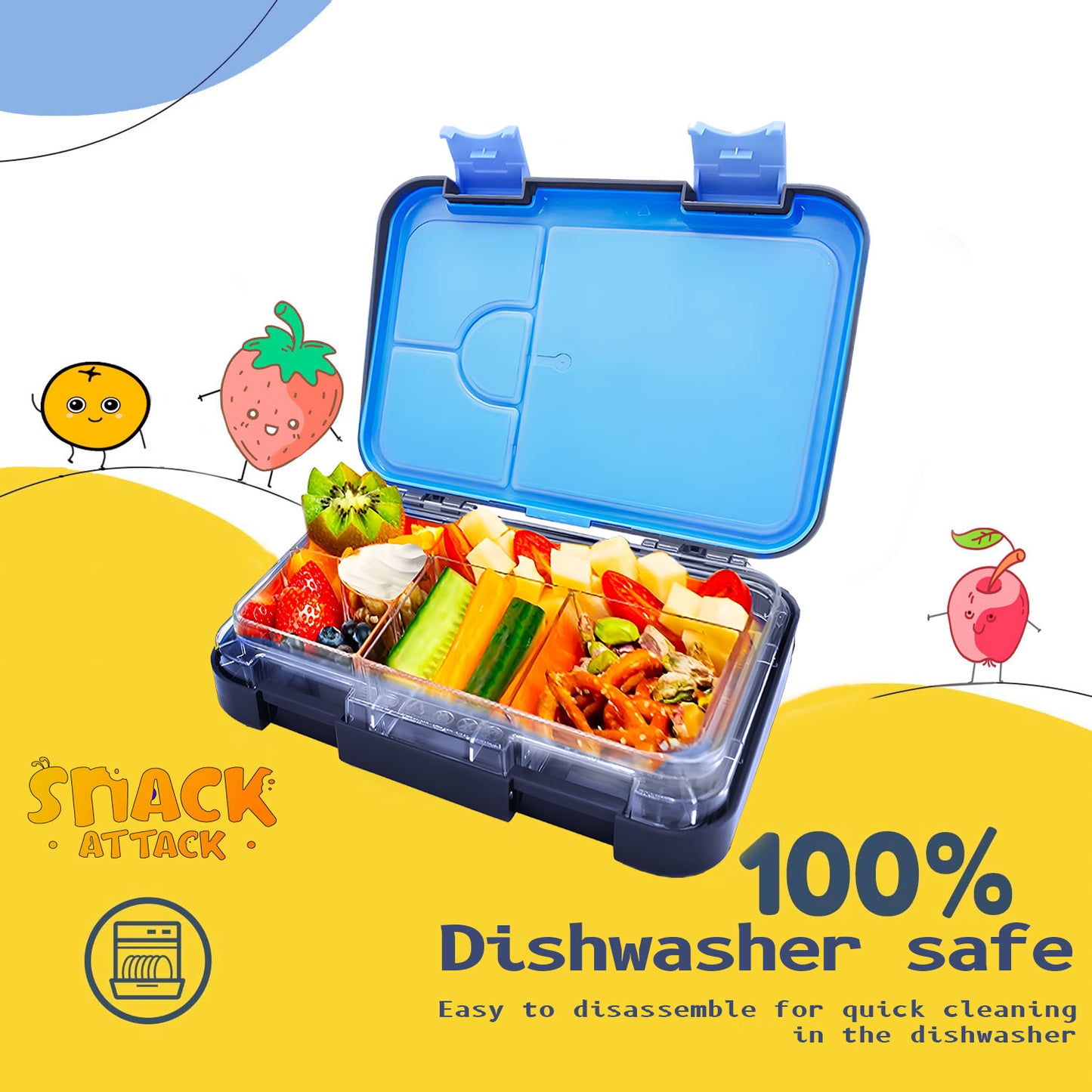 Snack Attack Bento Lunch Box For Kid Blue Astro