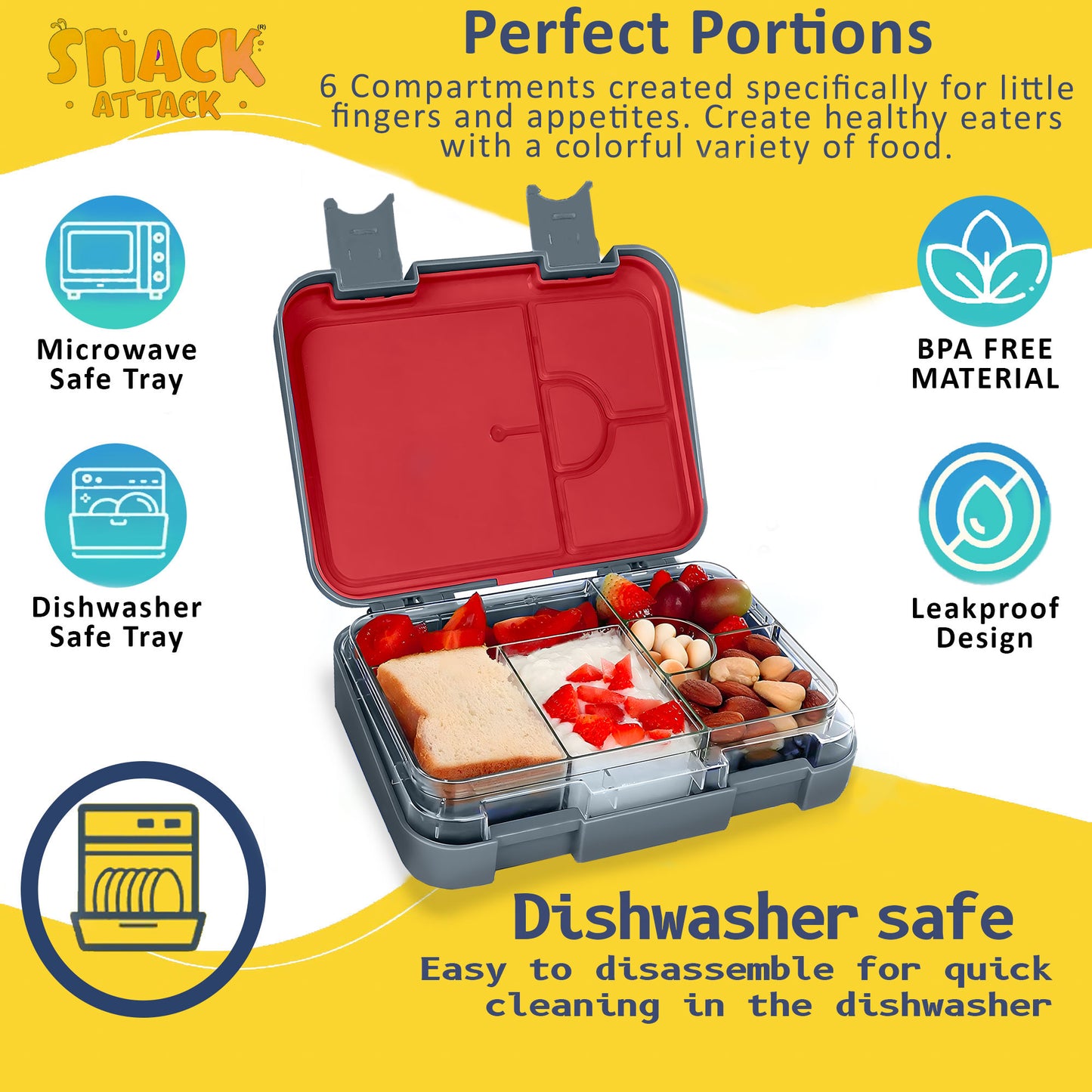 Snack Attack Bento Lunch Box For Kid Brown Train Color