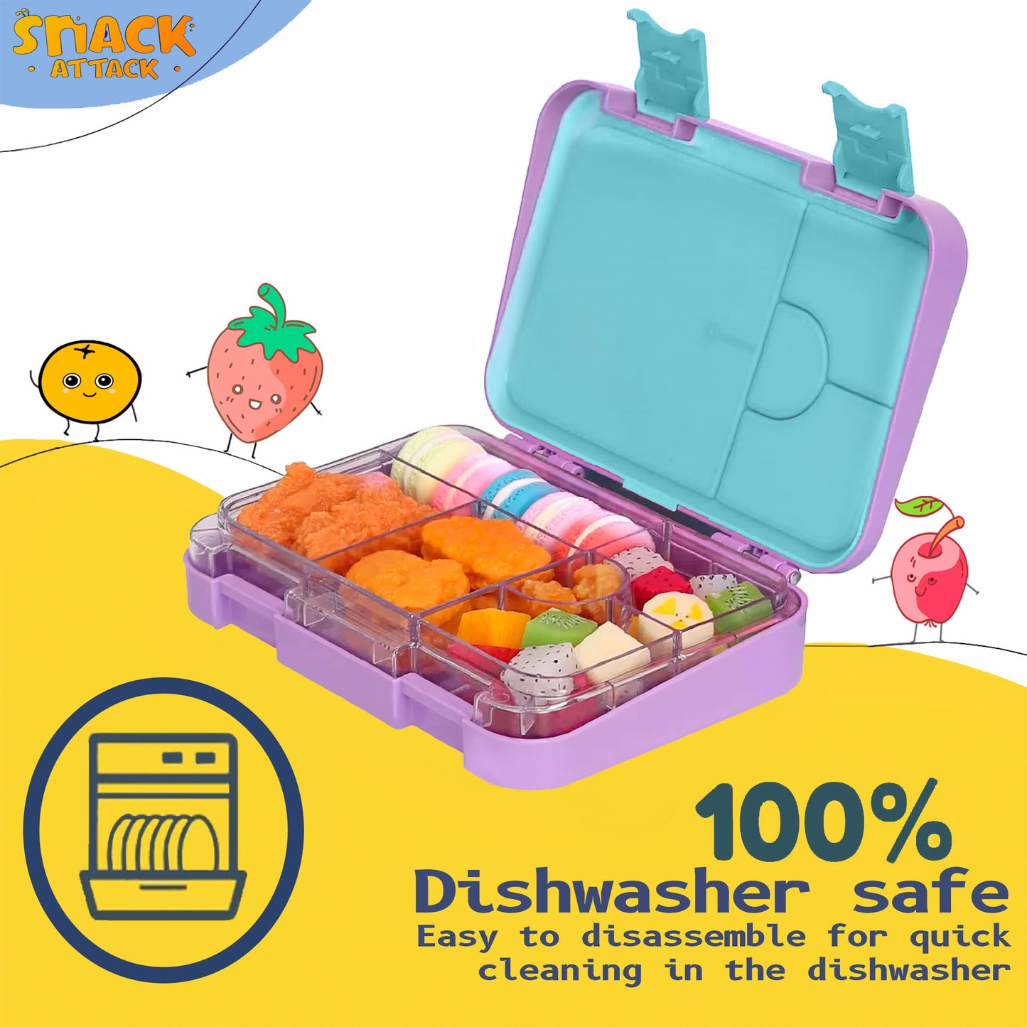 Lunch Box for Kids – 4/6 Compartments Gamer Girl theme