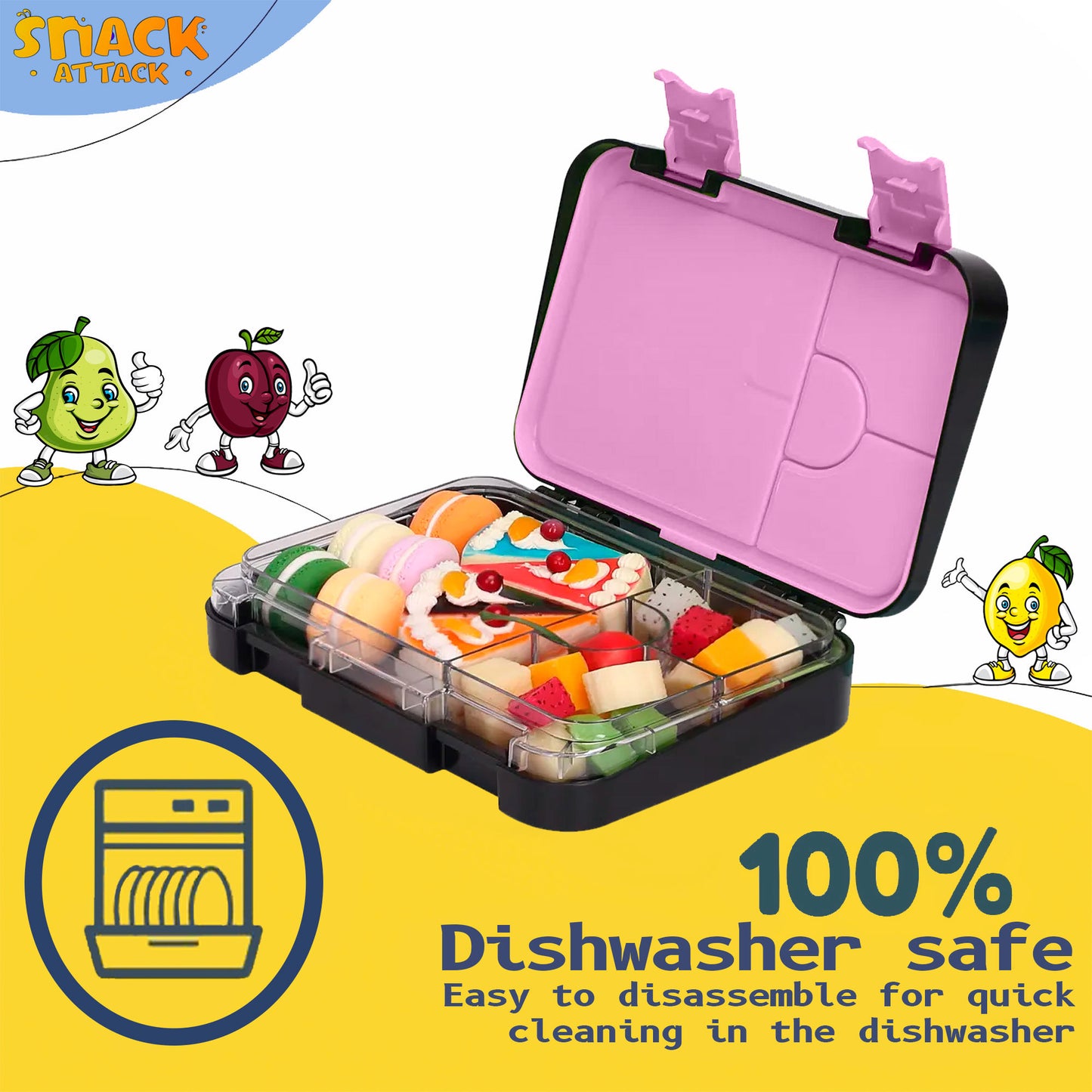 Snack Attack Kids Bento Box – Black Mermaid