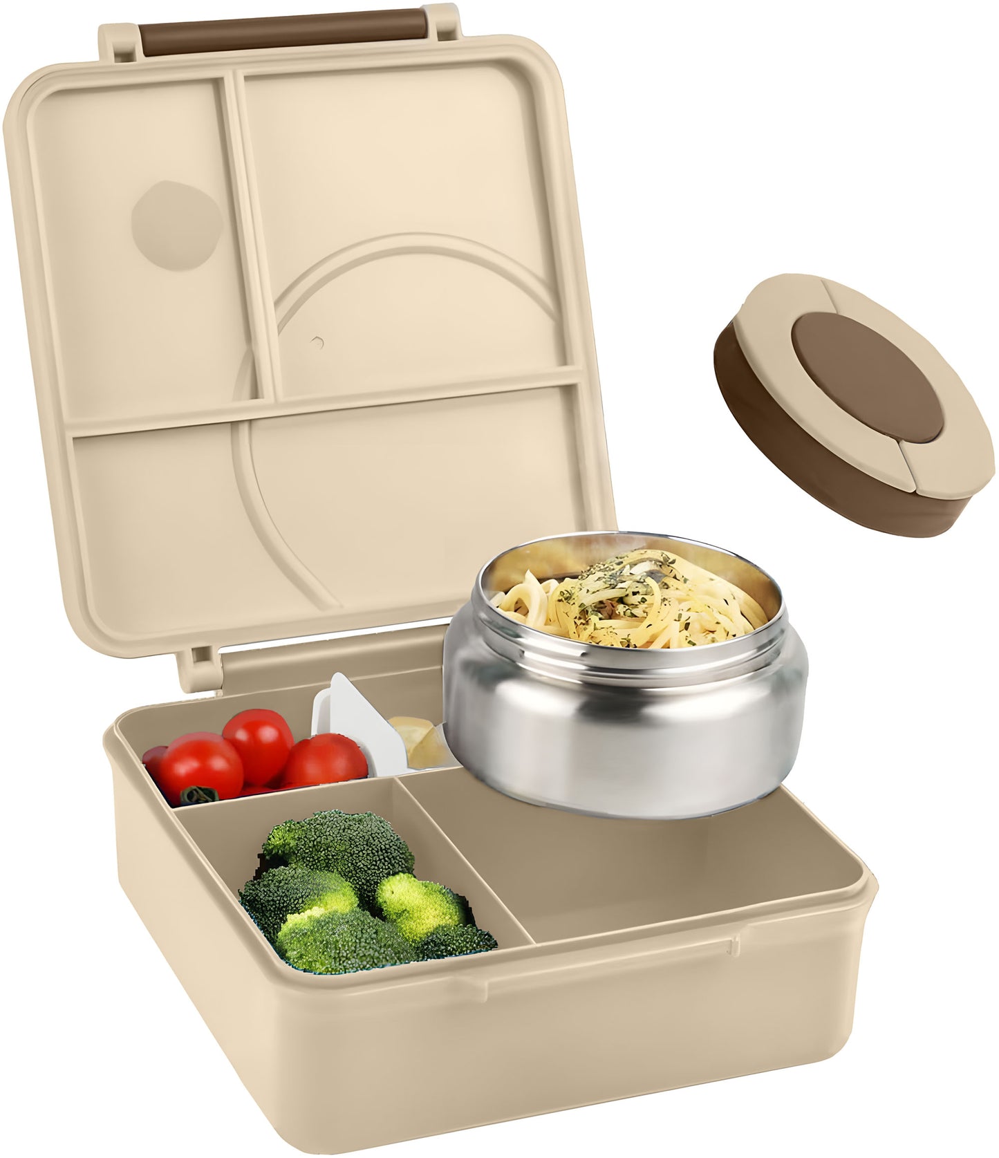 Khaki Lion Bento Lunch Box with 9.7oz Thermos