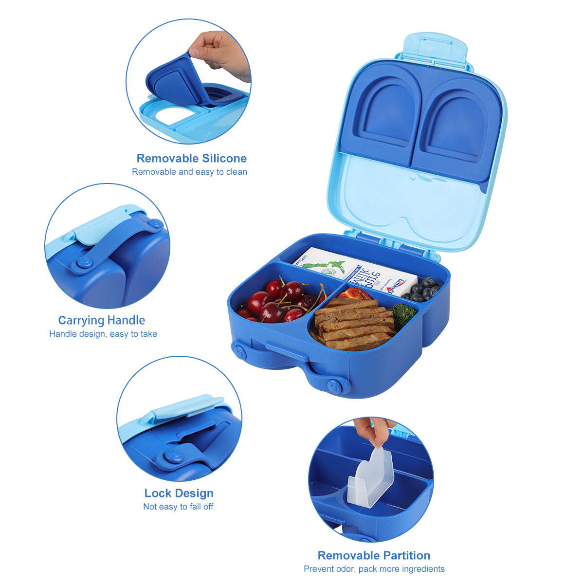 Leak-Proof Bunny Bento Box – Blue
