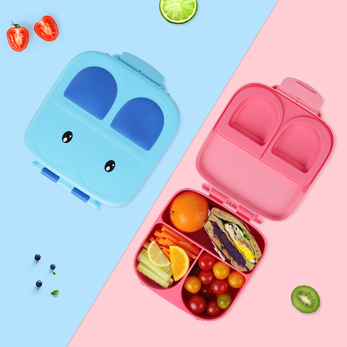 Leak-Proof Bunny Bento Box – Blue
