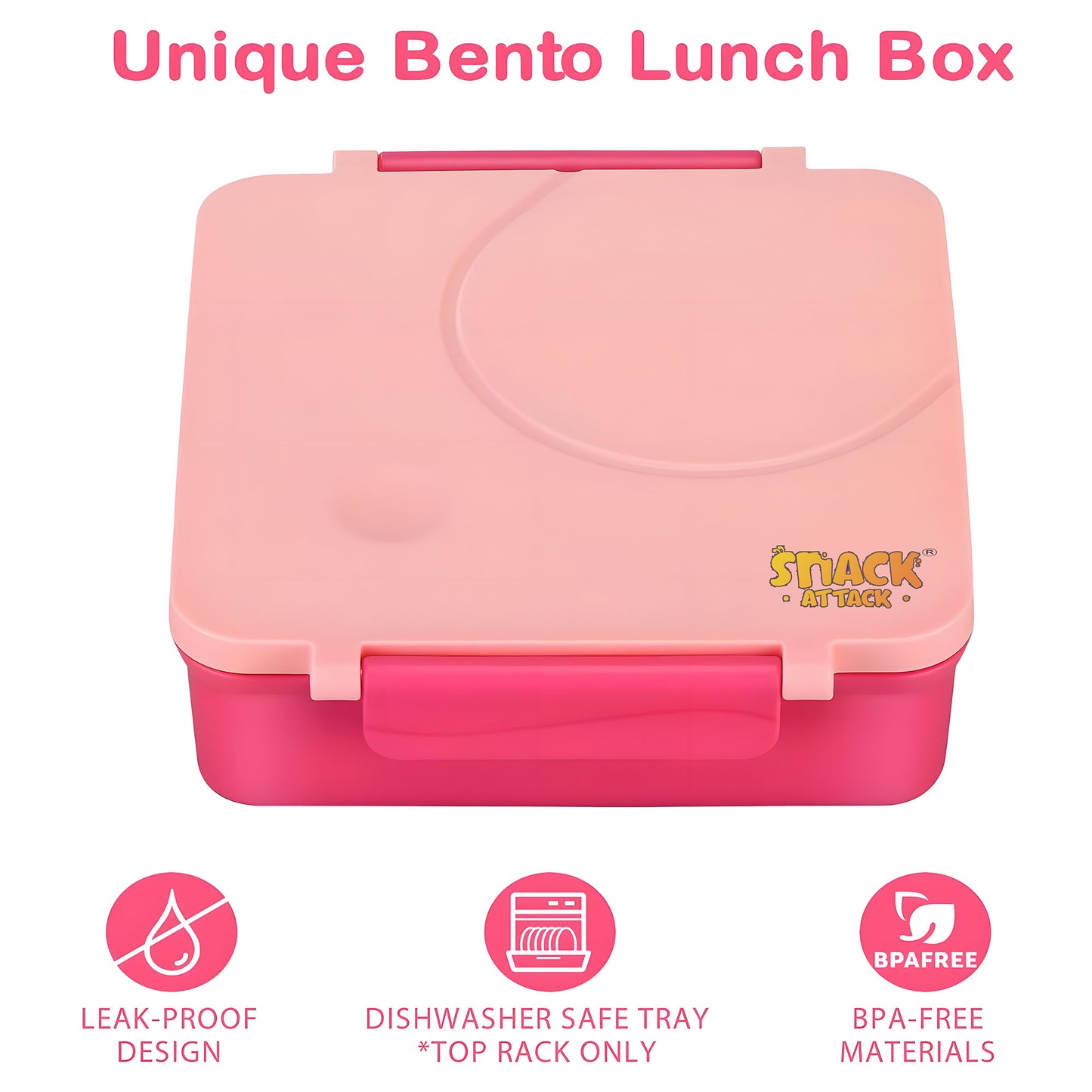 SA Bento Lunch Box for Kids school with 9.7oz Soup thermos Pink plain)