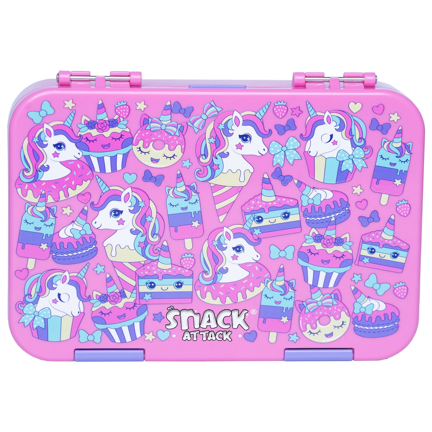 Lunch Box for Kids – 4/6 Compartments Pink Family Unicorn theme