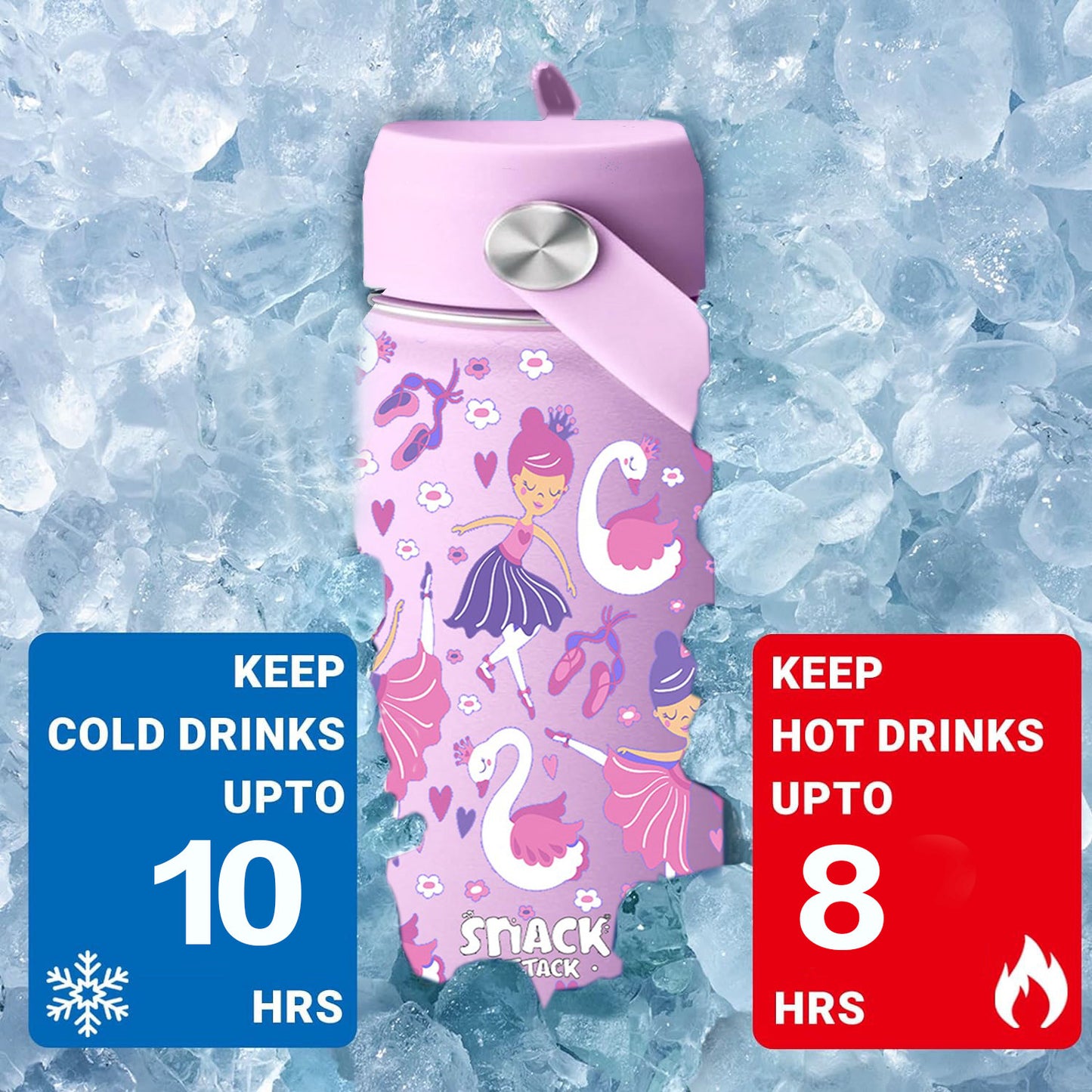 Snack Attack Kids Insulated Water Bottle-12oz (Lilac Ballerina)