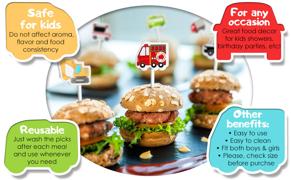 Snack Attack Buses & Ambulance Dessert Forks - 6 Pieces