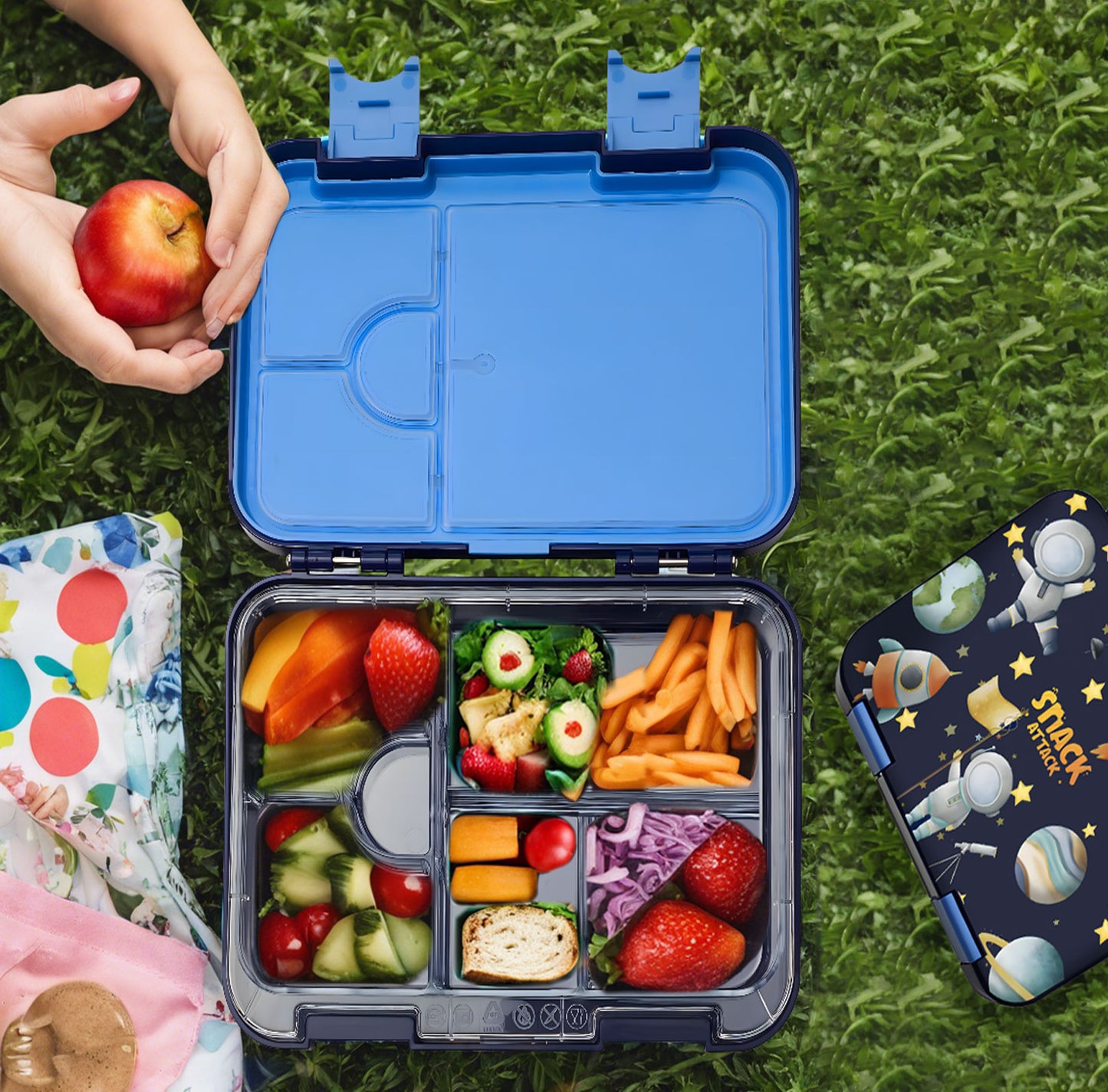 Snack Attack Bento Lunch Box For Kid Blue Astro