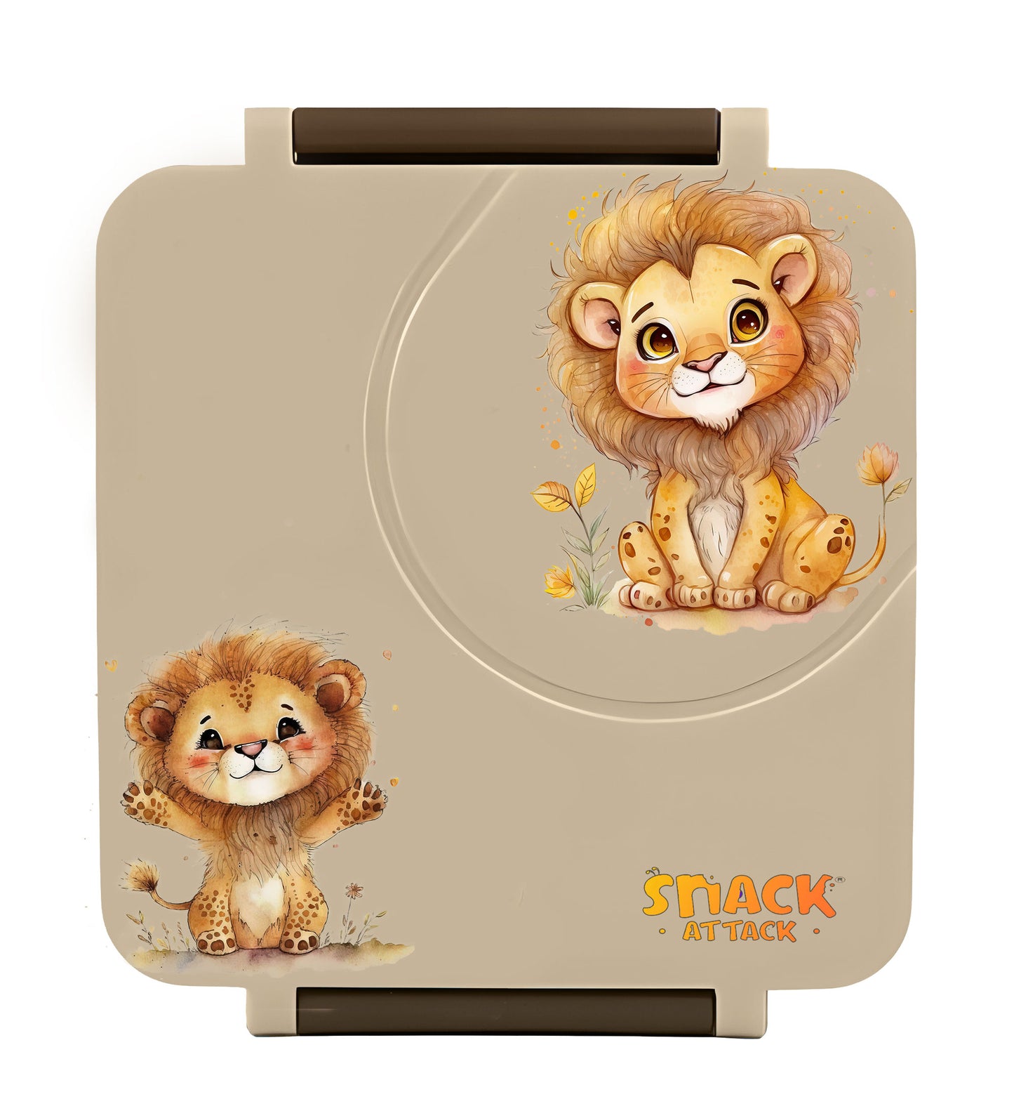 Khaki Lion Bento Lunch Box with 9.7oz Thermos