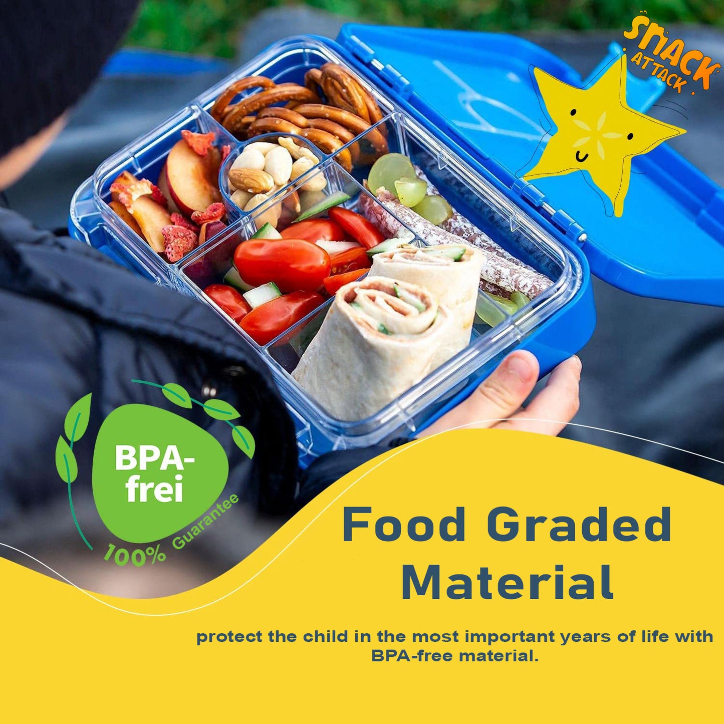 Snack Attack Blue Monster Truck Kids Lunch Box