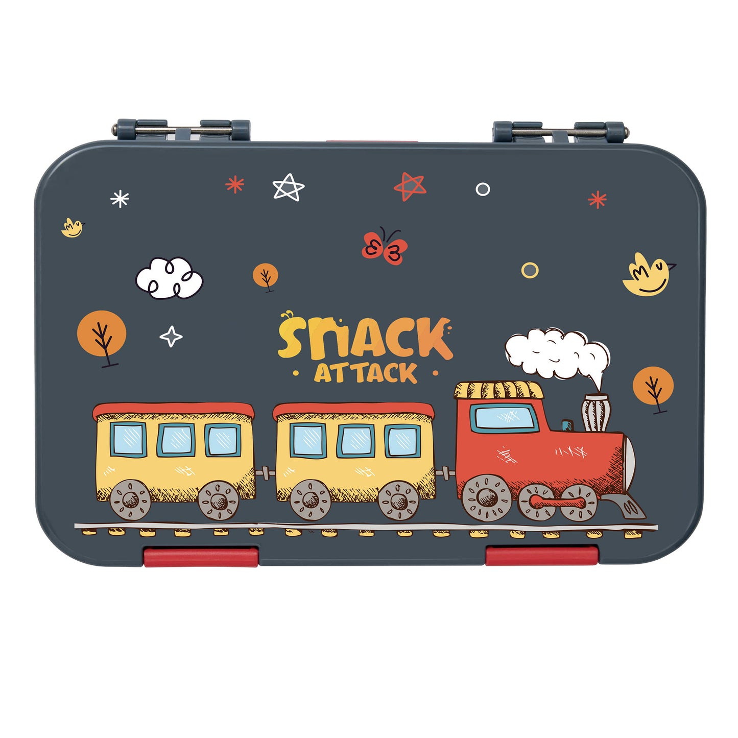 Snack Attack Bento Lunch Box For Kid Brown Train Color