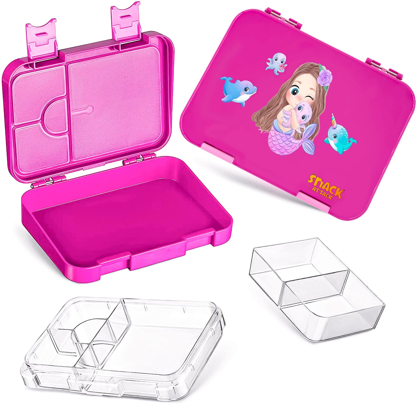Snack Attack Bento Lunch Box For Kid Purple Mermaid