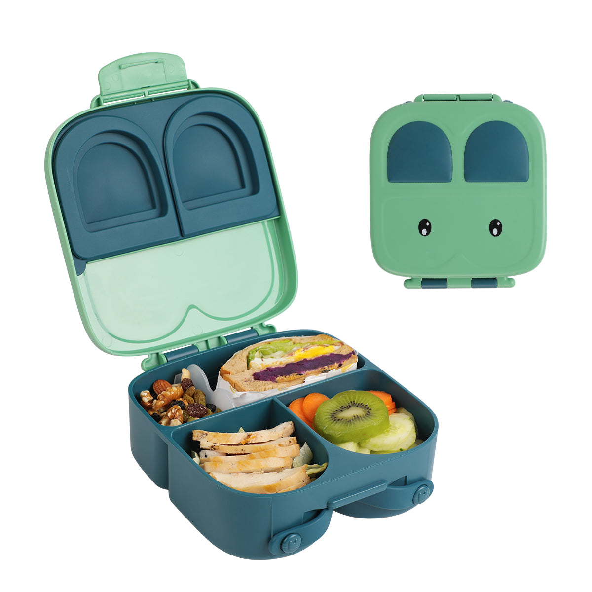 Snack Attack Lunch Box for Kids school 4/6 Convertible Compartments Ba –