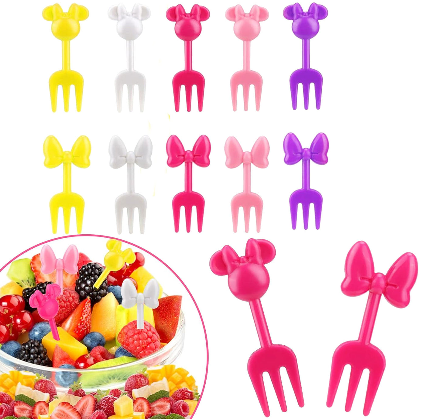 Snack Attack Minie Mouse Dessert Forks - 10 Pieces