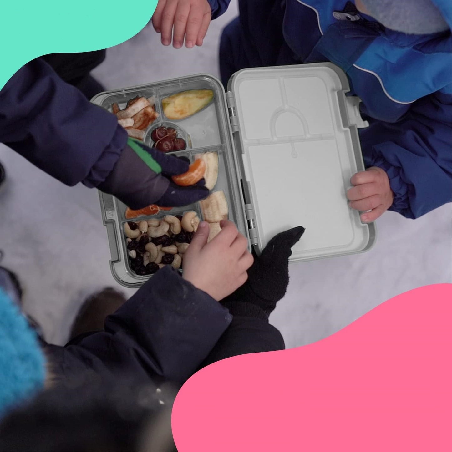 Gray Bento Lunch Box for Kids – 4/6 Compartments