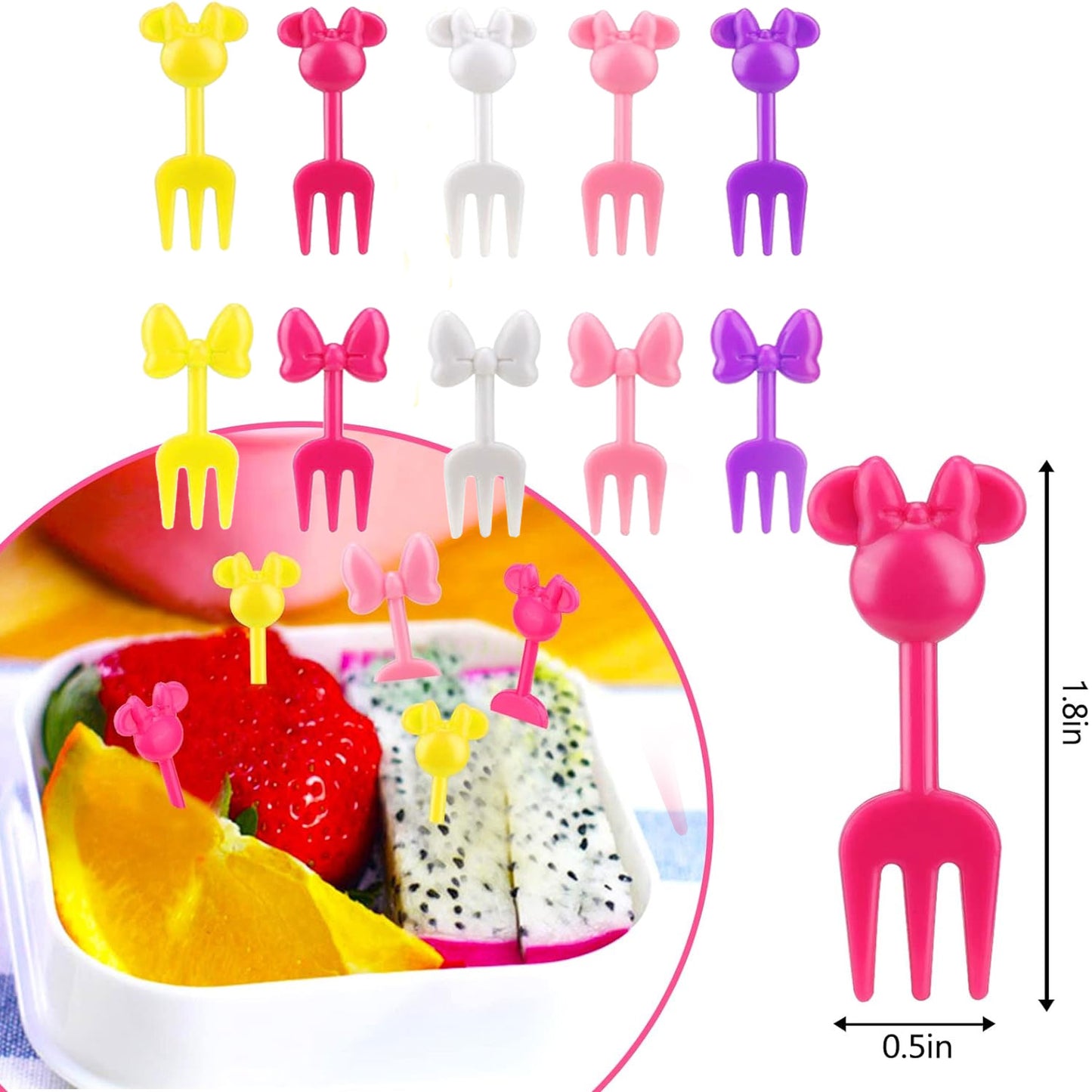 Snack Attack Minie Mouse Dessert Forks - 10 Pieces