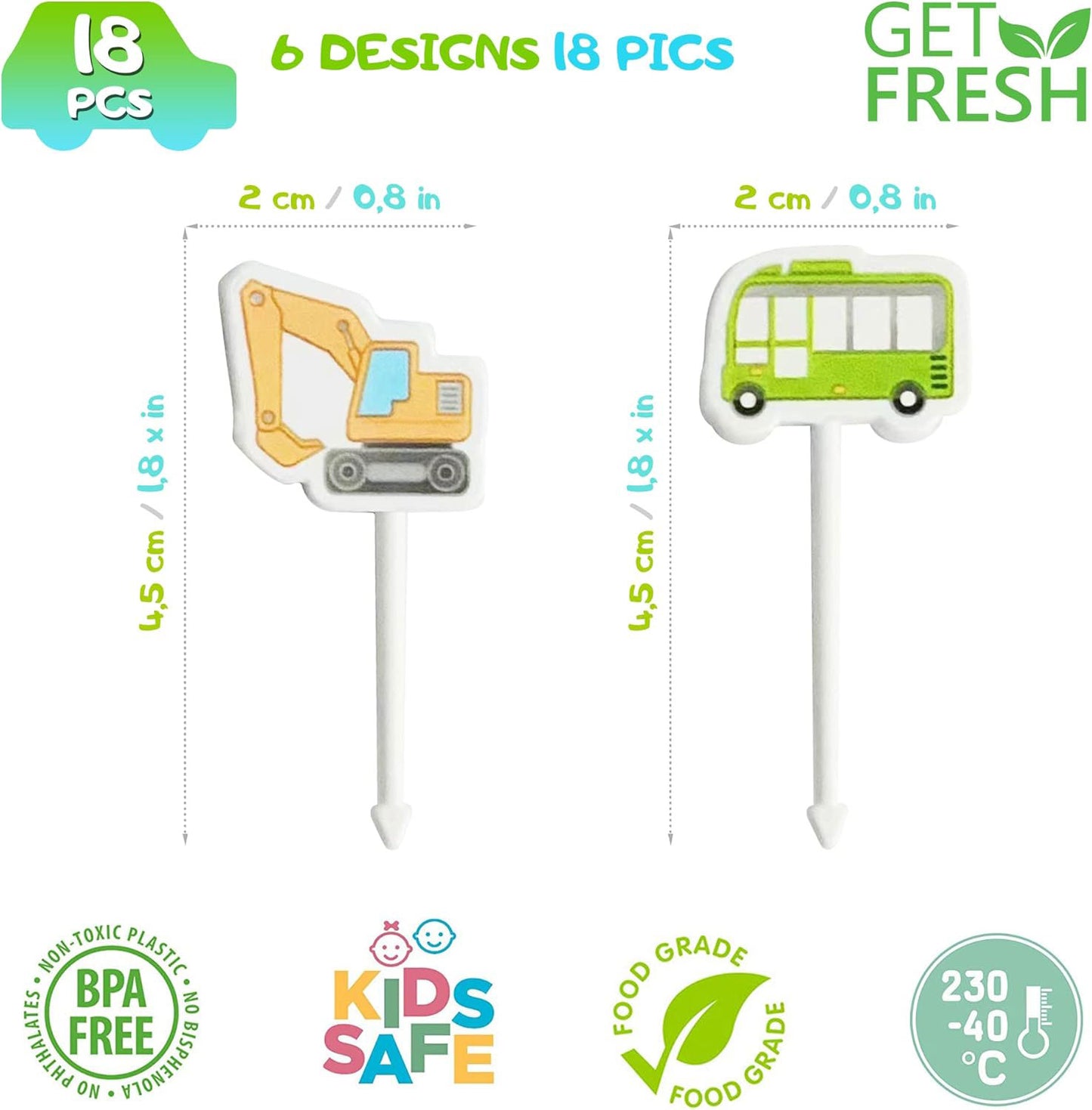 Snack Attack Buses & Ambulance Dessert Forks - 6 Pieces