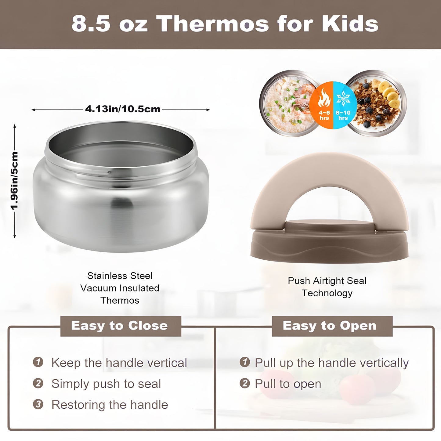 Khaki Lion Bento Lunch Box with 9.7oz Thermos