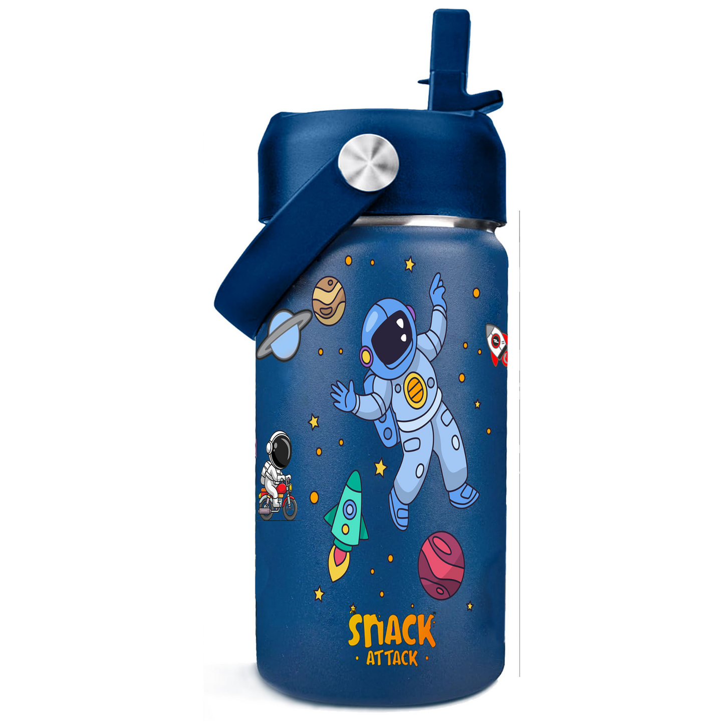 Snack Attack 12oz Kids' Water Bottle (Blue Astro)