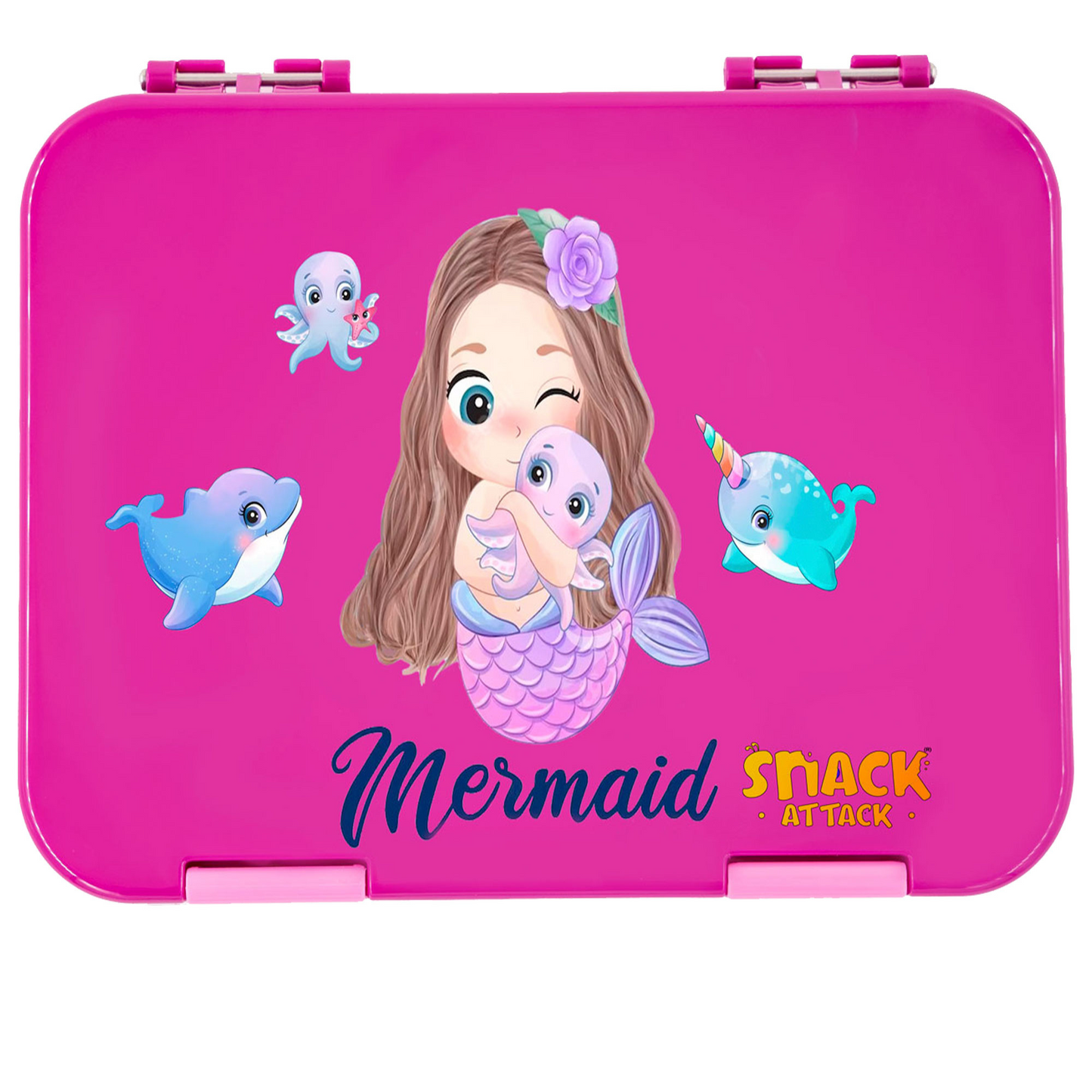 Snack Attack Bento Lunch Box For Kid Purple Mermaid