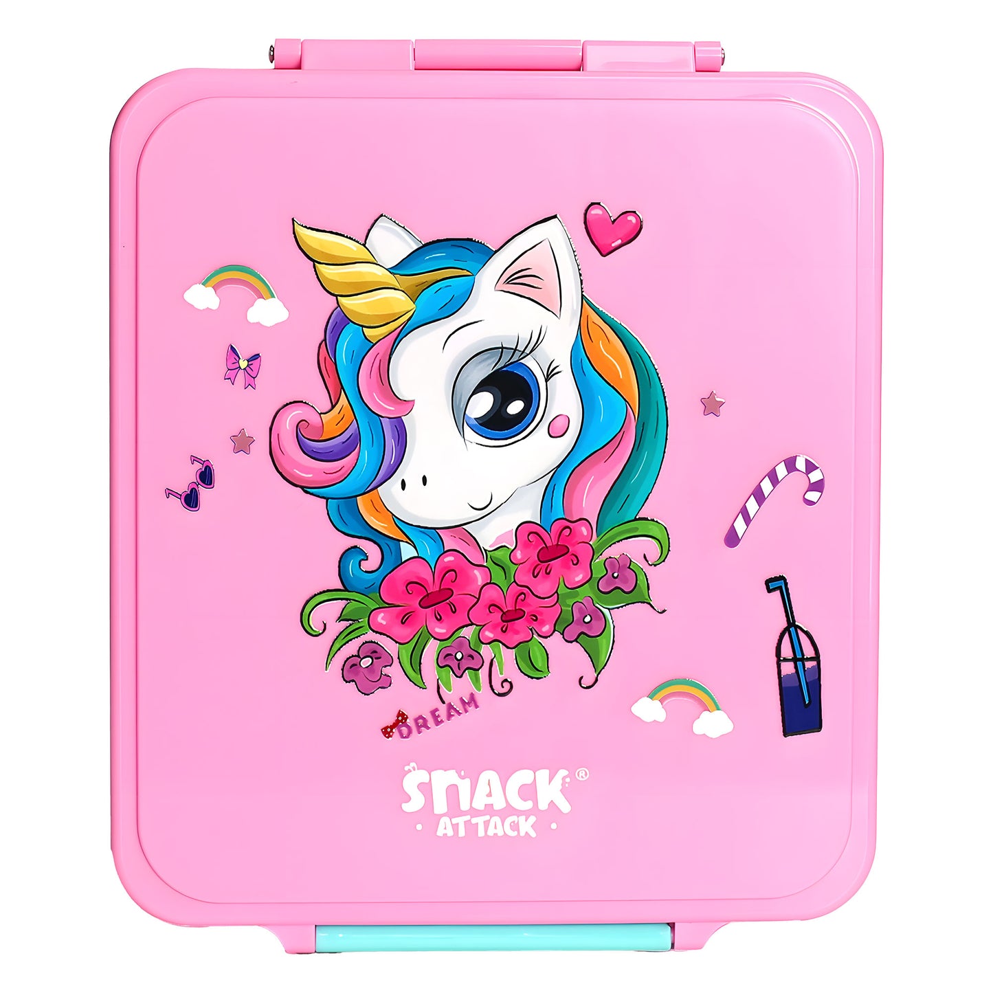 SA Bento Lunch Box for Kids school with 9.7oz Soup thermos Jar Pink Unicorn Solo)