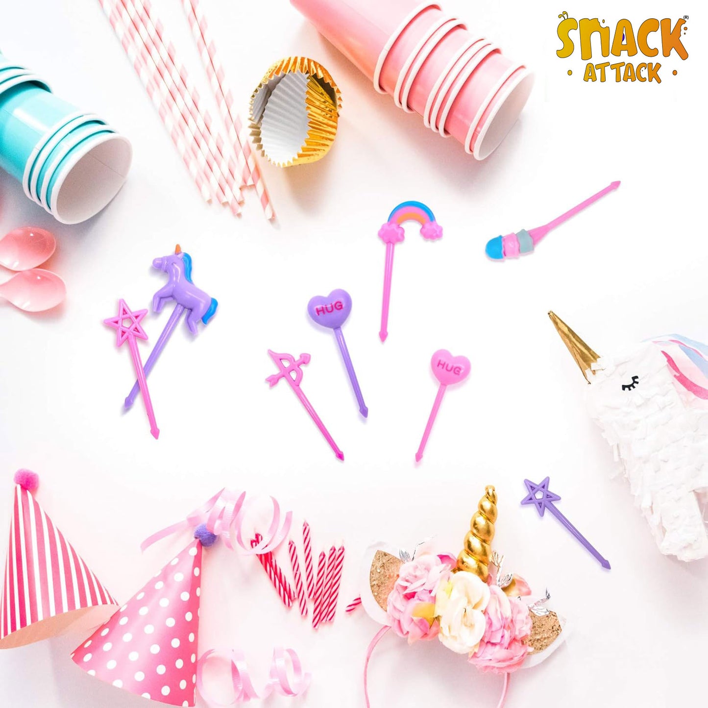 Snack Attack Unicorn Dessert Forks - 6 Pieces