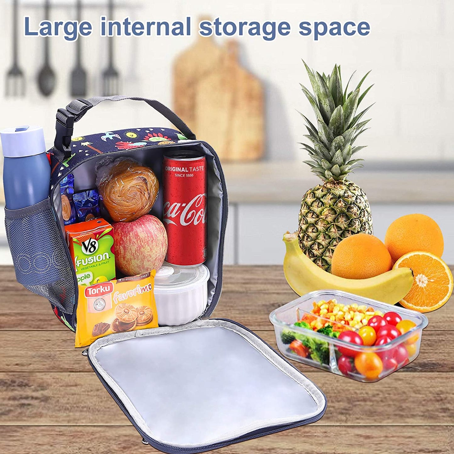 Kids' Blue Dinosaur Lunch Bag - Snack Attack