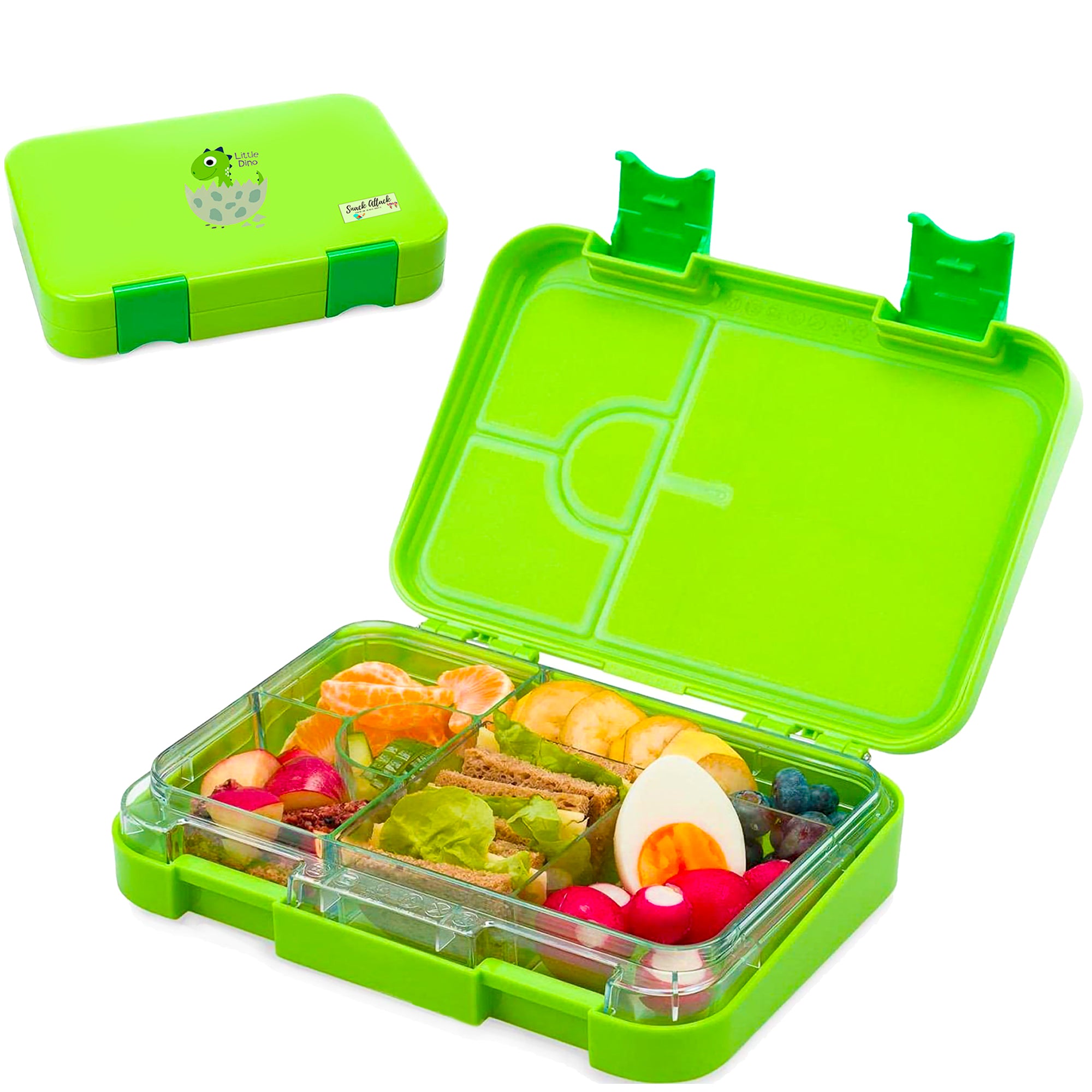 4 Pack Snack Containers With 4 Compartment Bento Lunch Box Food