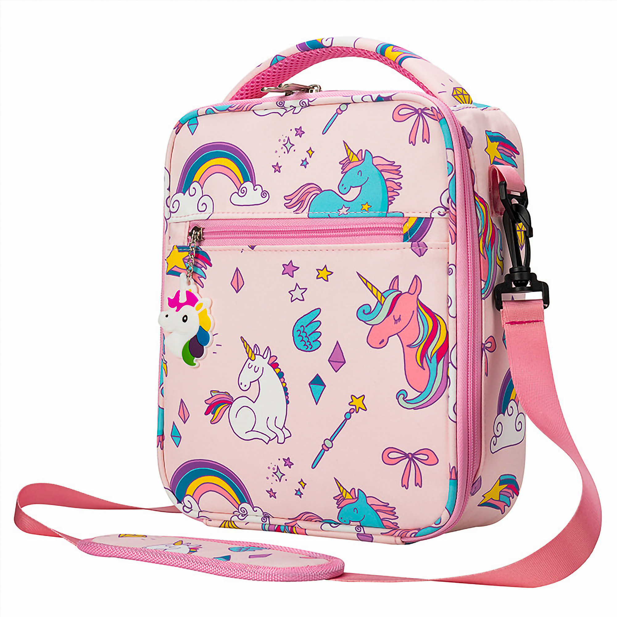 Snack Attack Lovely Pink Unicorn Kids Insulated Lunch Bags For School Kids  Children Cooler Bag