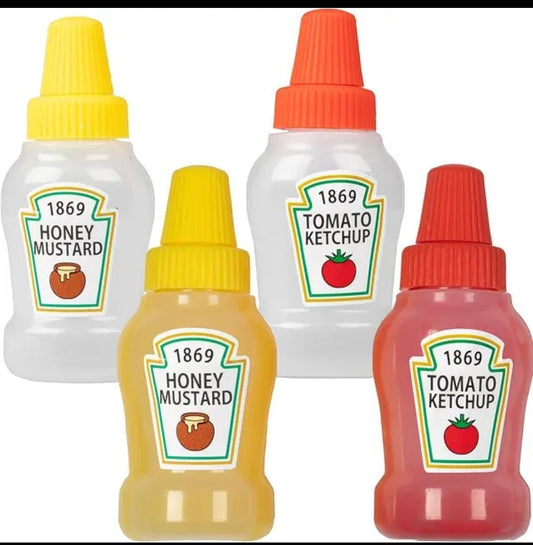 Mini Ketchup Bottle for Bento Box Accessories, 25ml Condiment Squeeze Bottles Empty Plastic Salad Dressing Container Tomato Ketchup Condiments Squirt Squeezable Jar for Sauces Syrup