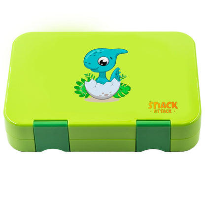 Lunch Box for Kids – 4/6 Compartments Green Dino in Egg