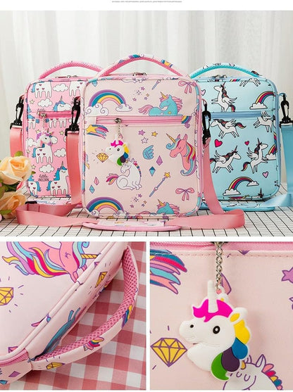 Snack Attack Pink Unicorn Insulated Lunch Bag for Kids
