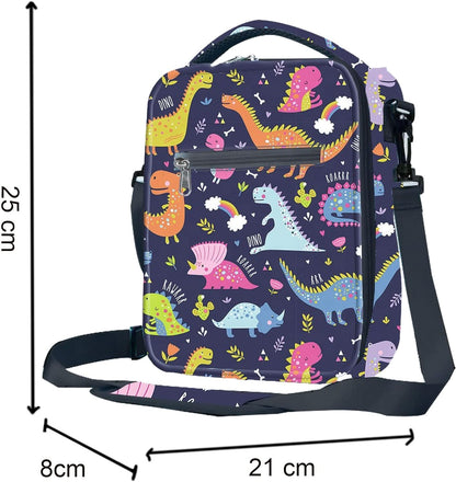 Snack Attack Blue Dinosaur Insulated Kids Lunch Bag