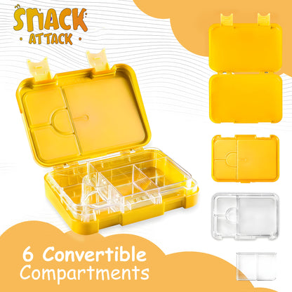 Lunch Box for Kids – 4/6 Compartments Yellow Lion theme