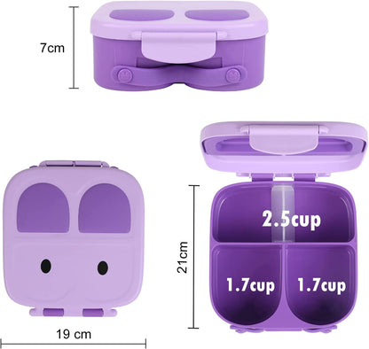 Purple Bunny Bento Lunch Box – 3/4 Compartments
