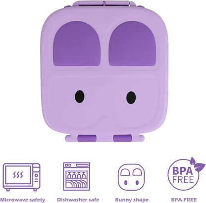 Purple Bunny Bento Lunch Box – 3/4 Compartments