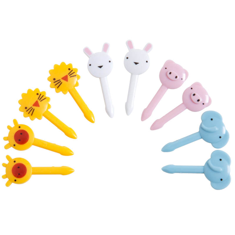 Snack Attack Animal Dessert Forks - 10 Pieces SunFlower