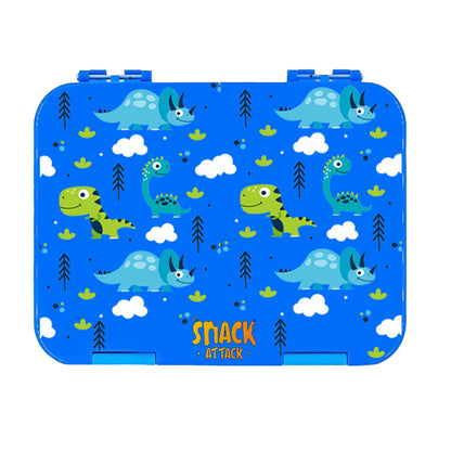 Lunch Box for Kids – 4/6 Compartments Blue DIno theme