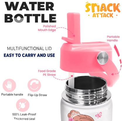 Snack Attack Kids Insulated Water Bottle-12oz White Ballerina Dancing Doll 350ml