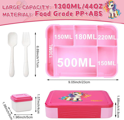 Snack Attack Pink Bento Lunch Box – 5 Compartments