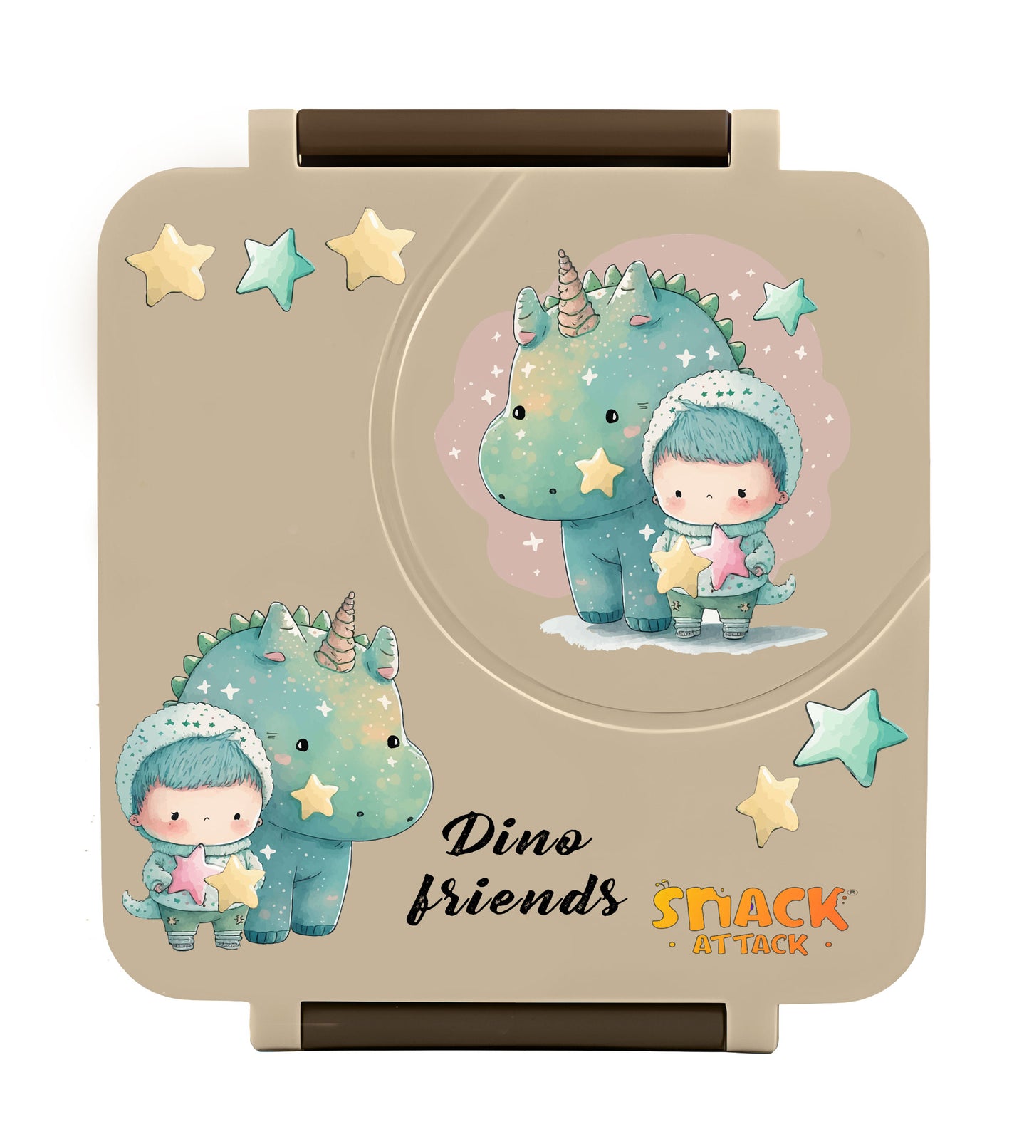 Khaki Dino Bento Lunch Box with 9.7oz Thermos