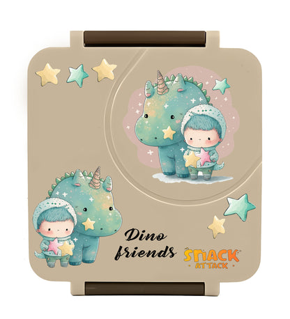 Khaki Dino Bento Lunch Box with 9.7oz Thermos